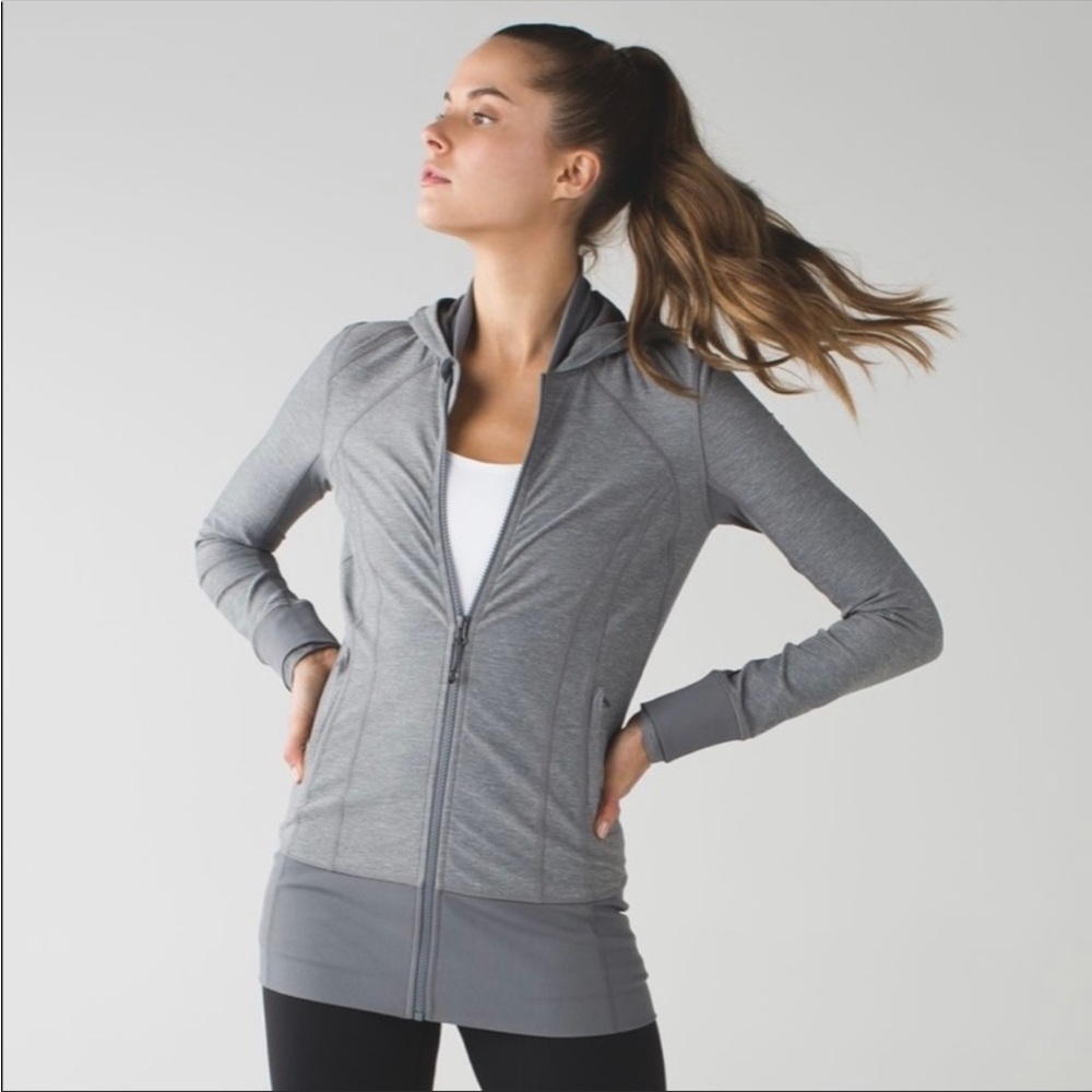 LULULEMON Daily Practice Jacket Heathered Slate Grey - Picture 2 of 16